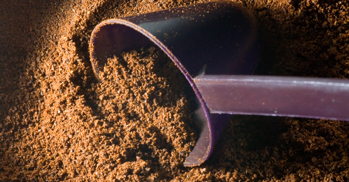 spoon in a ground coffee