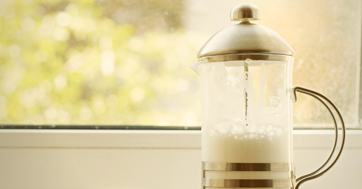 milk in french press