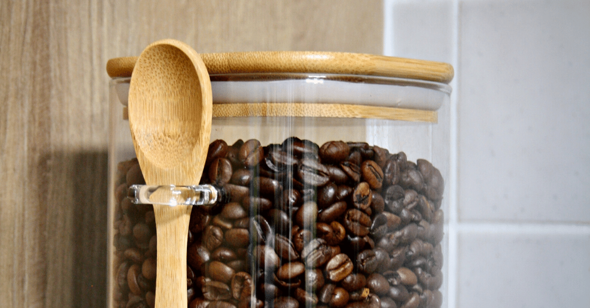 coffee beans in a jar