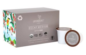 Lifeboost Medium Roast Decaf Coffee Pods 