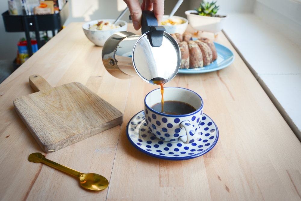 Coffee preparing in moka pot