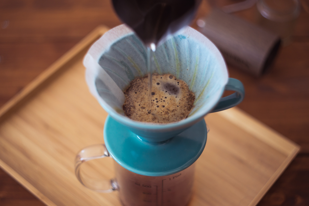 making pour over coffee