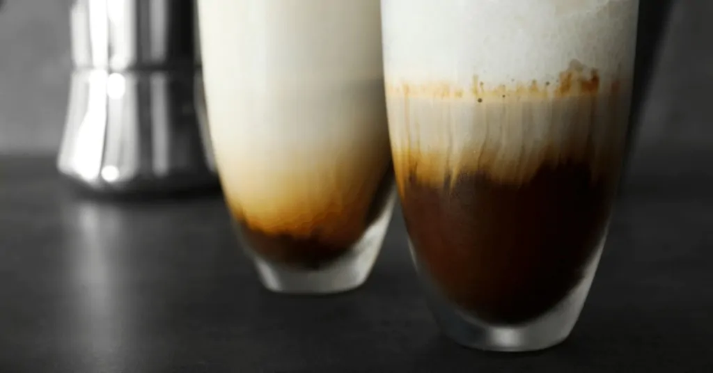 cold foam iced coffee in glasses