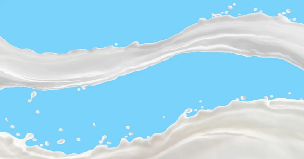 milk on a blue background