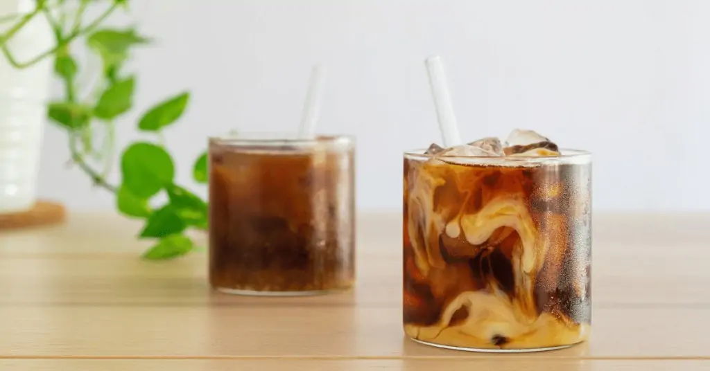 two cold brew coffee drinks