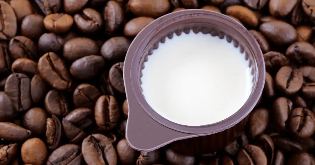 coffee creamer with coffee beans