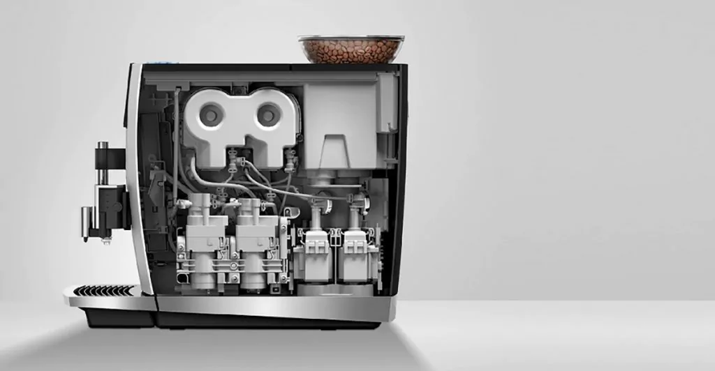 side view of espresso machine