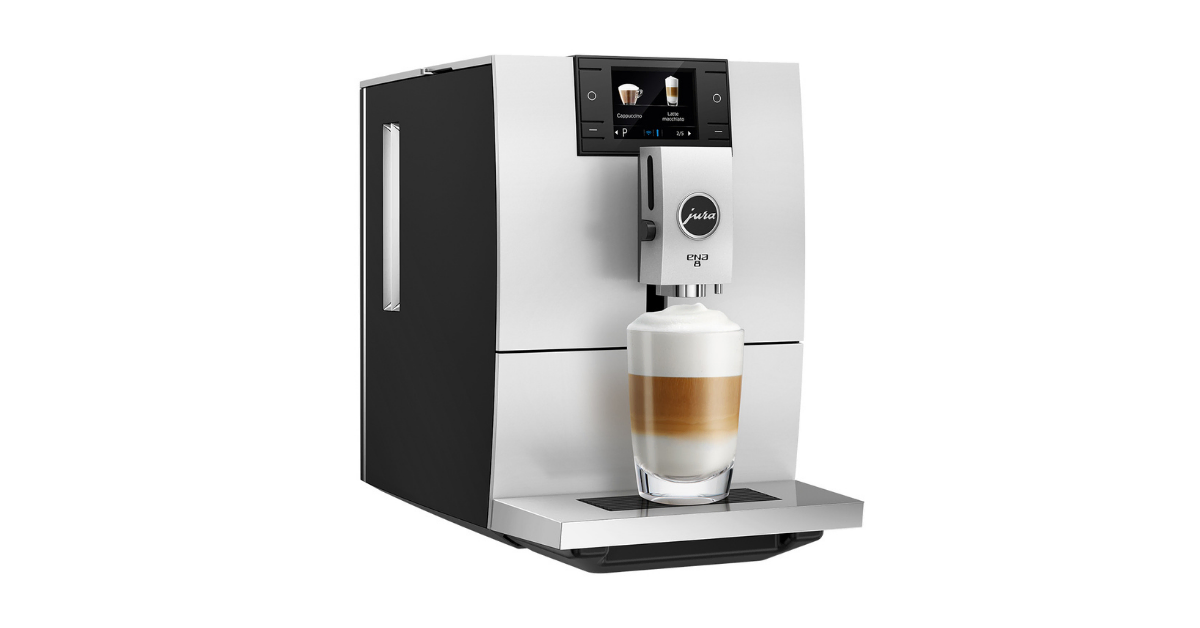 coffee in a glass on jura ena 8 espresso machine