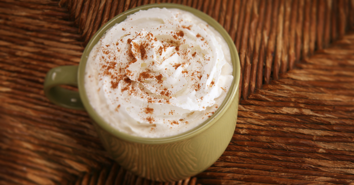 spanish latte with whipped cream