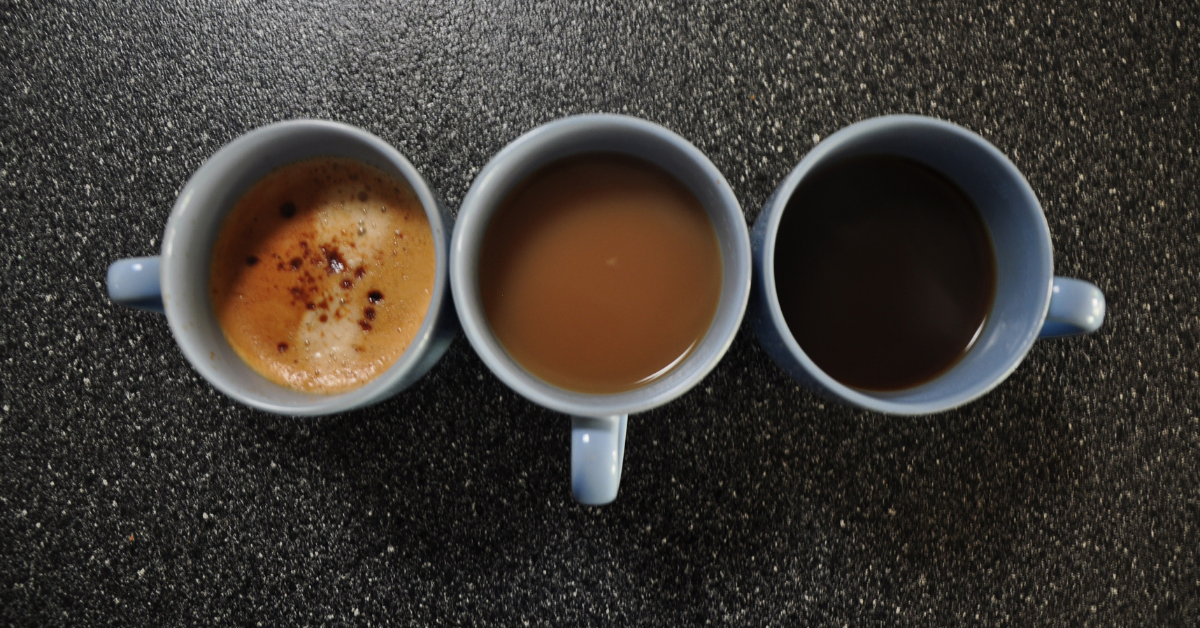 three different coffee types