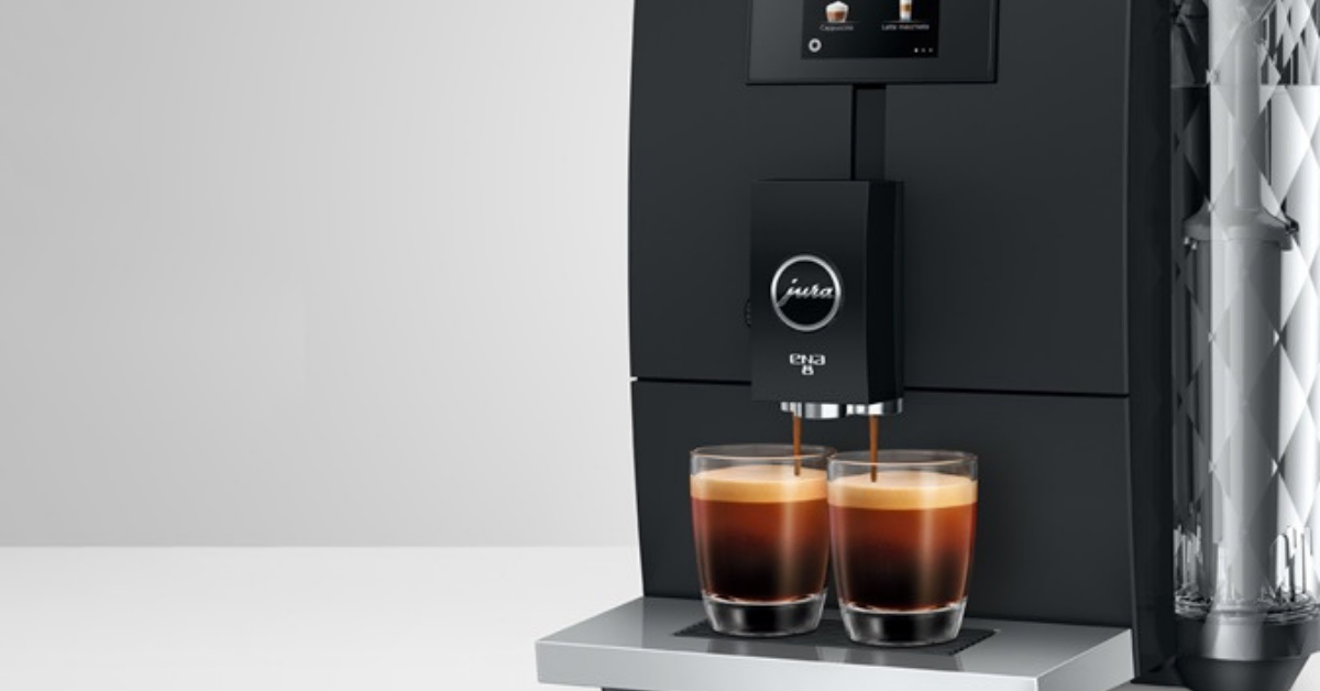 two cups of coffee made on jura ena 8 espresso machine