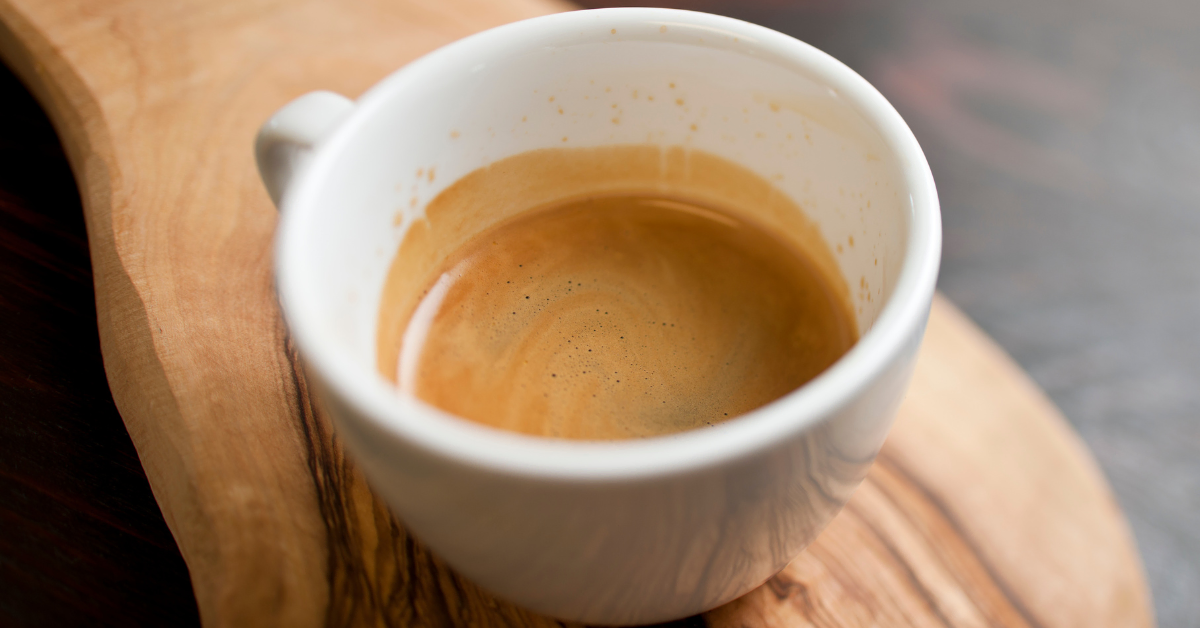 blonde espresso coffee in a white cup