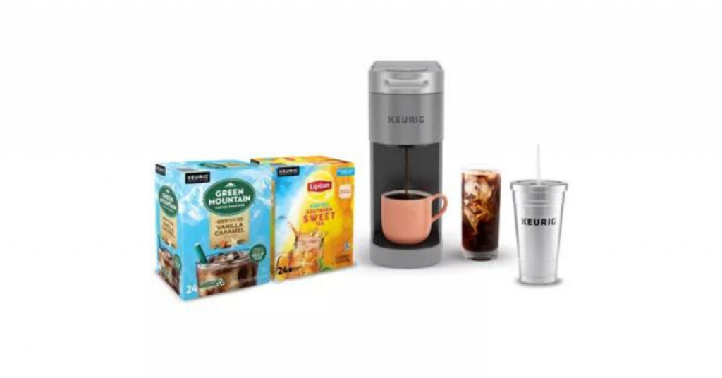 keurig coffee maker and different cups of coffe