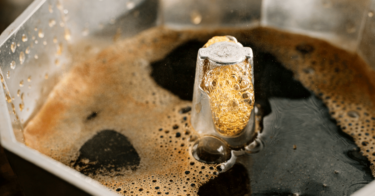 brewing coffee in a moka pot
