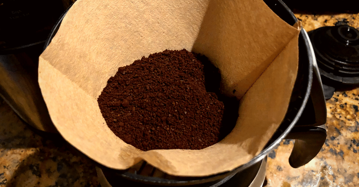 coffee filter in a coffee pot