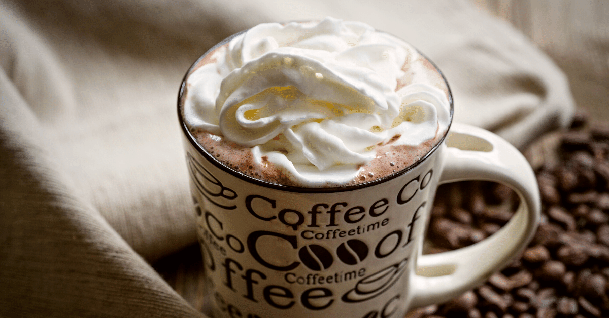 coffee with whipping cream