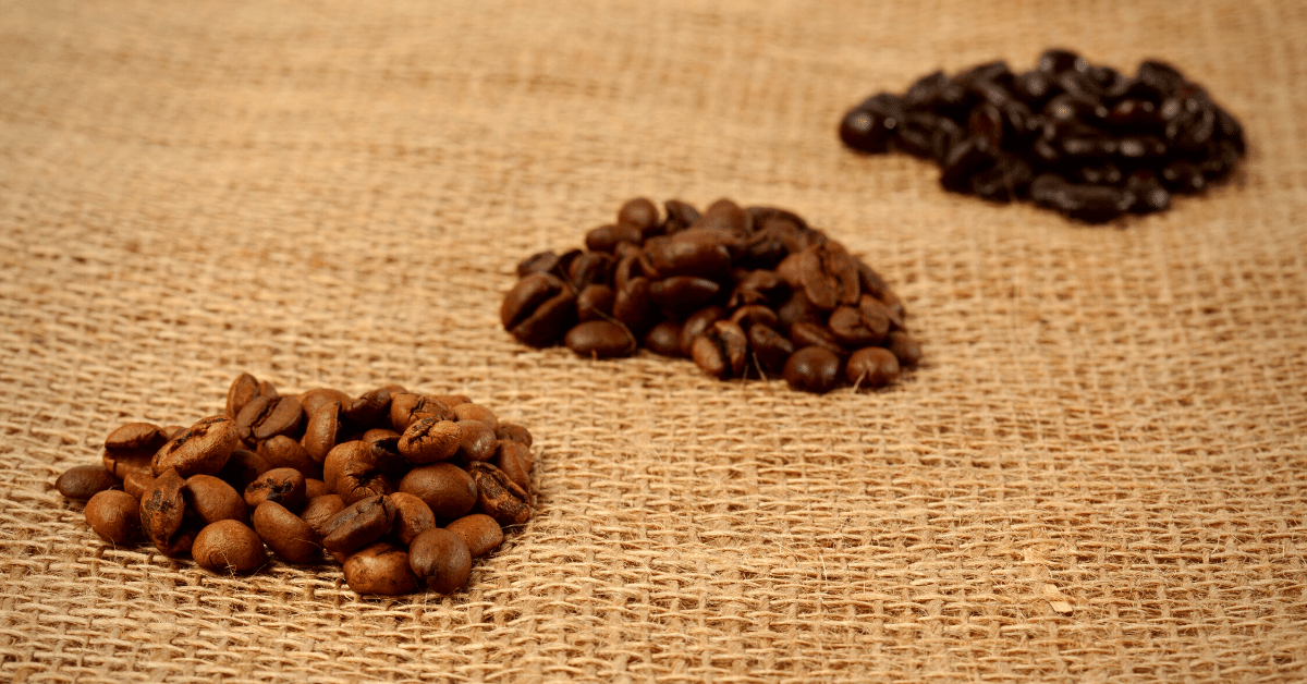 different roasting grades of coffee beans
