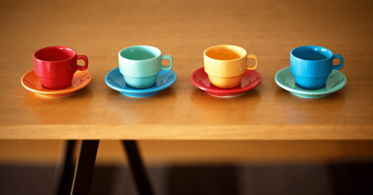 espresso cups in different color