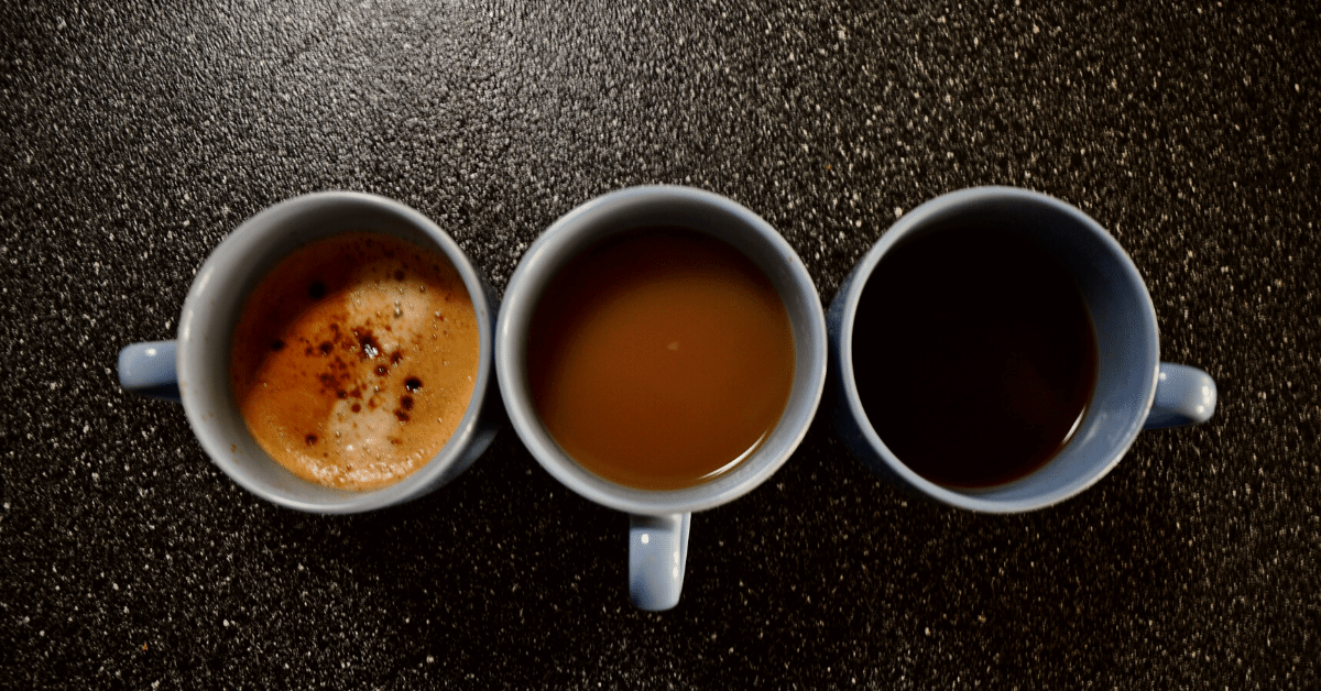three different cups of coffee