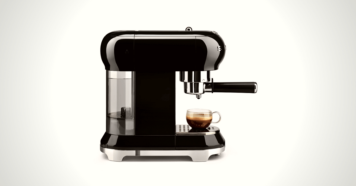 smeg espresso machine side view