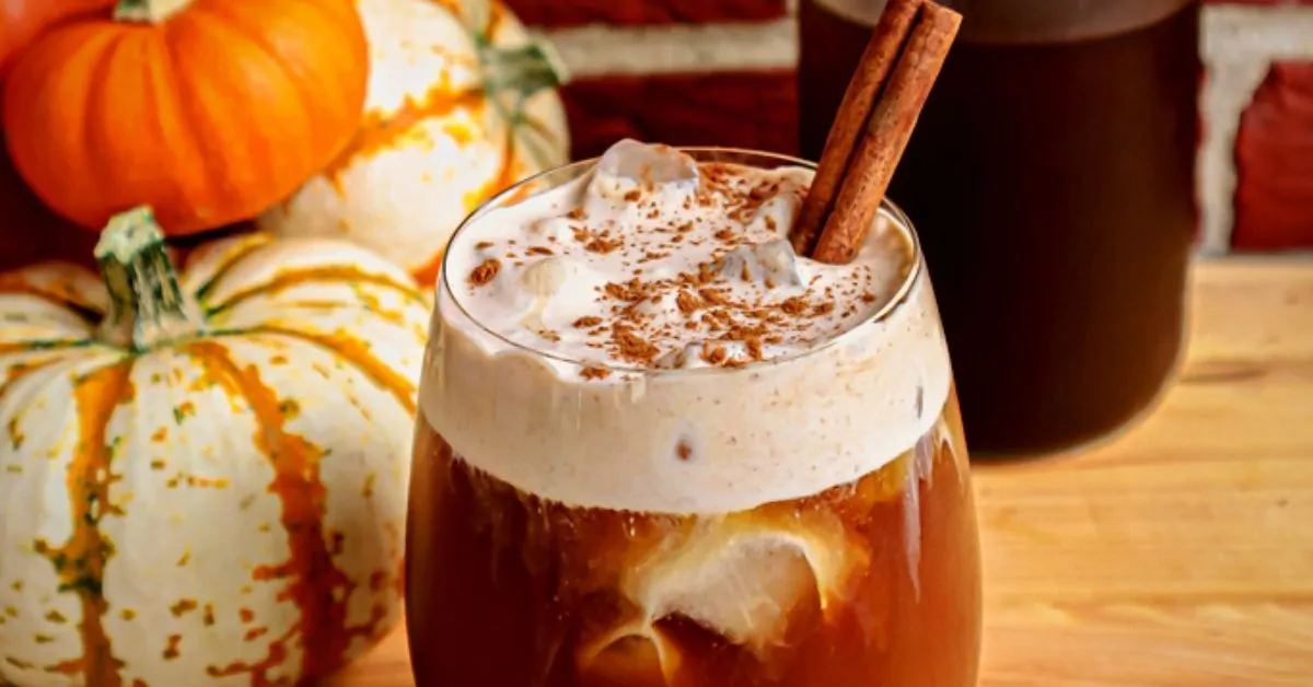 cold brew coffee with pumpkin cold foam