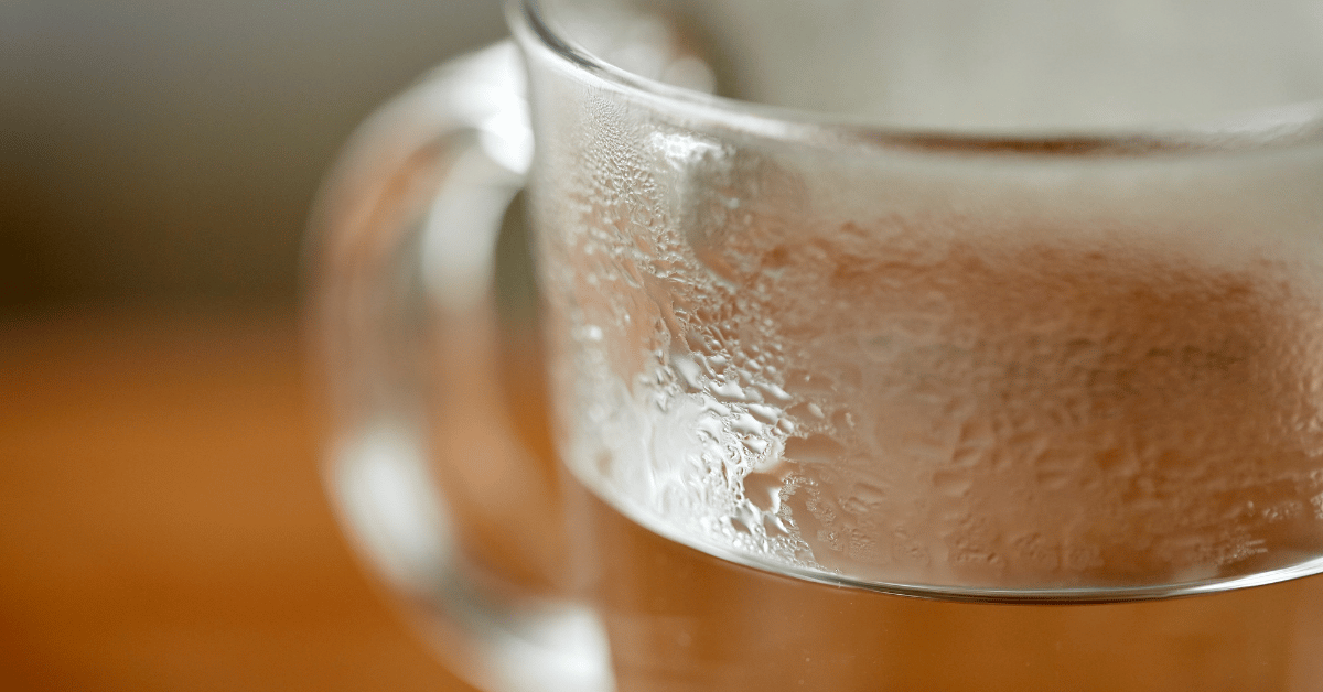 glass with hot water