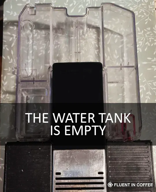 The water tank is empty