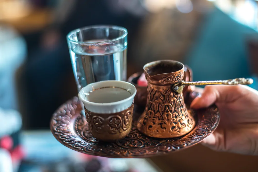 Bosnian coffee and served in traditional way