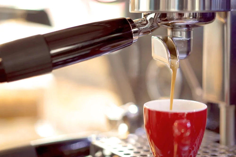 making an espresso coffee  from espresso machine